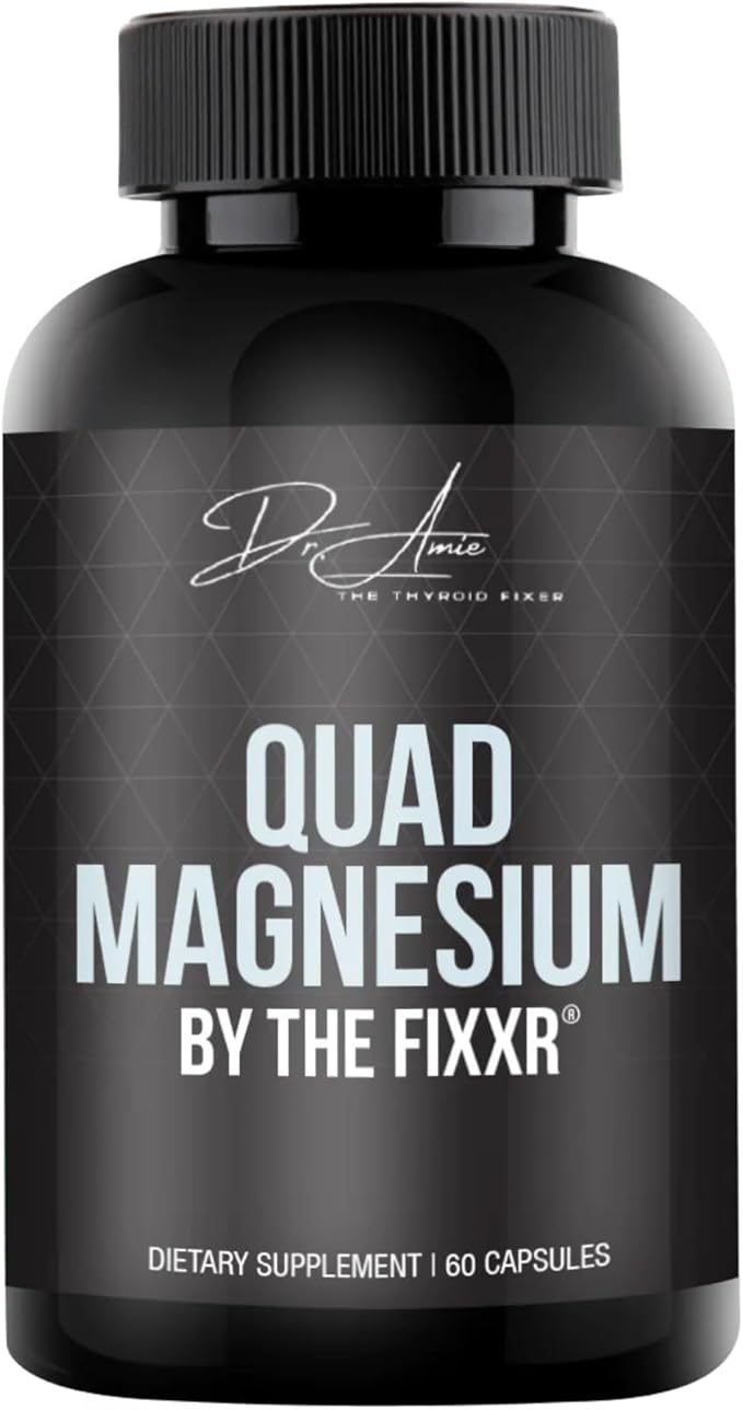 Quad Magnesium by Dr. Amie | 4 Forms of Magnesium 500 mg per Serving | Formulated with Aquamin to Help with Digestion and Absorption | 30 Day Supply 60 Capsules