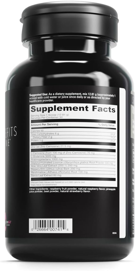 DAVINCI Labs GI Benefits - Digestive Health Supplement Powder with Zinc &amp L-Glutamine* - Support Immune System &amp Healthy Digestion* - Gut Health Supplement for Men &amp Women - 30 Servings (3