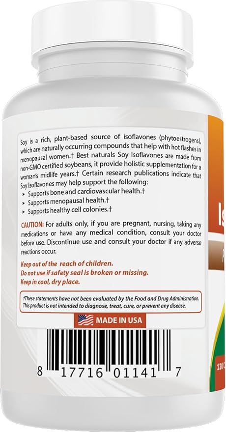 Best Naturals Soy Isoflavones 750 mg 120 Capsules (120 Count (Pack of 3))