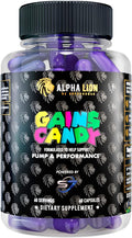 ALPHA LION Gains Candy Supplement Pills for Muscle Pump &amp Blood Flow Nitric Oxide Booster Supports Mental Focus Use Daily to Upgrade Workout Performance 60 Capsules (S7)