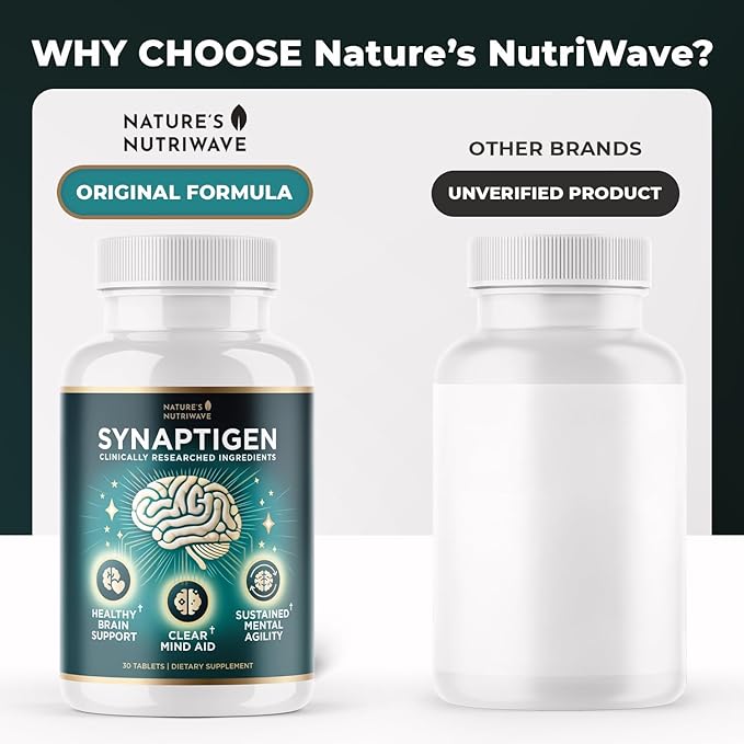 Synaptigen – Natural Supplement with Inulin Powder Probiotics 3.5 Billion CFU for Daily Wellness – Made in USA Non-GMO 30 Tablets - 1 Month Supply