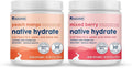 NativePath Hydrate Duo - Mixed Berry &amp Peach Mango Electrolyte Drink Mix with BCAA for Hydration