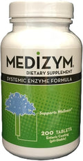 Medizym Naturally Vitamins Systemic Enzyme Support for Healthy Inflammation Response Immune System &amp Joints with Pancreatin Papain Bromelain Trypsin Rutin - Gluten Dairy Free 200 Tablets