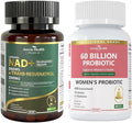Probiotics and Organic Prebiotics for Women pH Balance &amp Digestion Liposomal NAD+ Nicotinamide Riboside Supplement 550mg with Trans-Resveratrol