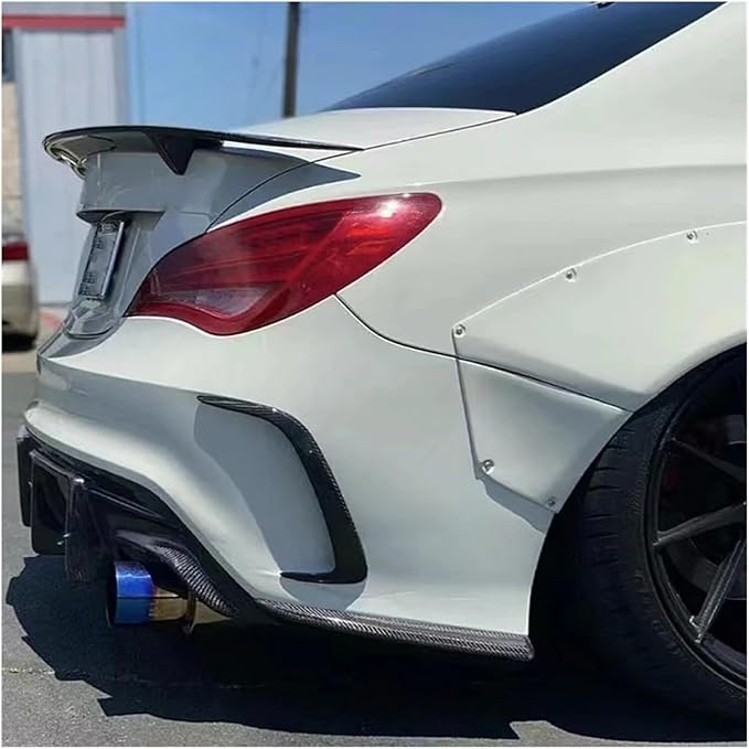 Compatible for Mercedes-Benz CLA W117 Spoiler CLA180 CLA200 250 CLA260 CLA45 2014-2018 RT Style Carbon Fiber Rear Trunk Lip Spoiler Wing(Carbon Thread)