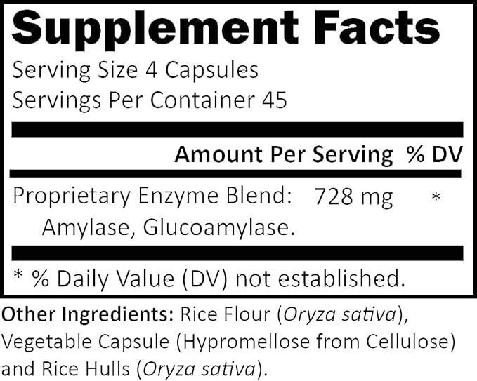 Amylase Formula 180 caps.