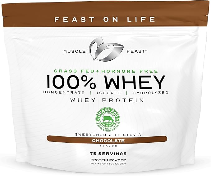 Muscle Feast Bundle – Creapure Creatine Monohydrate Powder Unflavored 500g (1 Unit) + Grass-Fed Whey Protein Blend Chocolate 5lb (1 Unit) All Natural Hormone-Free Pasture Raised