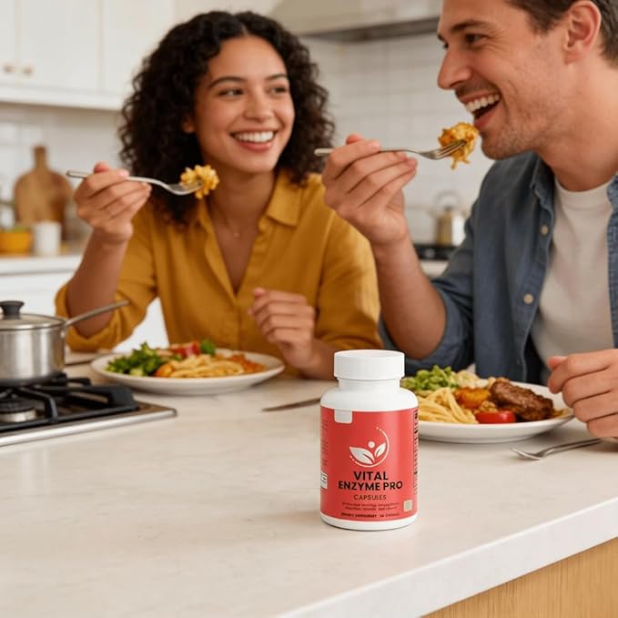 Vital Enzyme Pro – Digestive Enzyme Blend with Protease Bromelain Papain Lactase &amp Probiotics – 60 Veggie Capsules