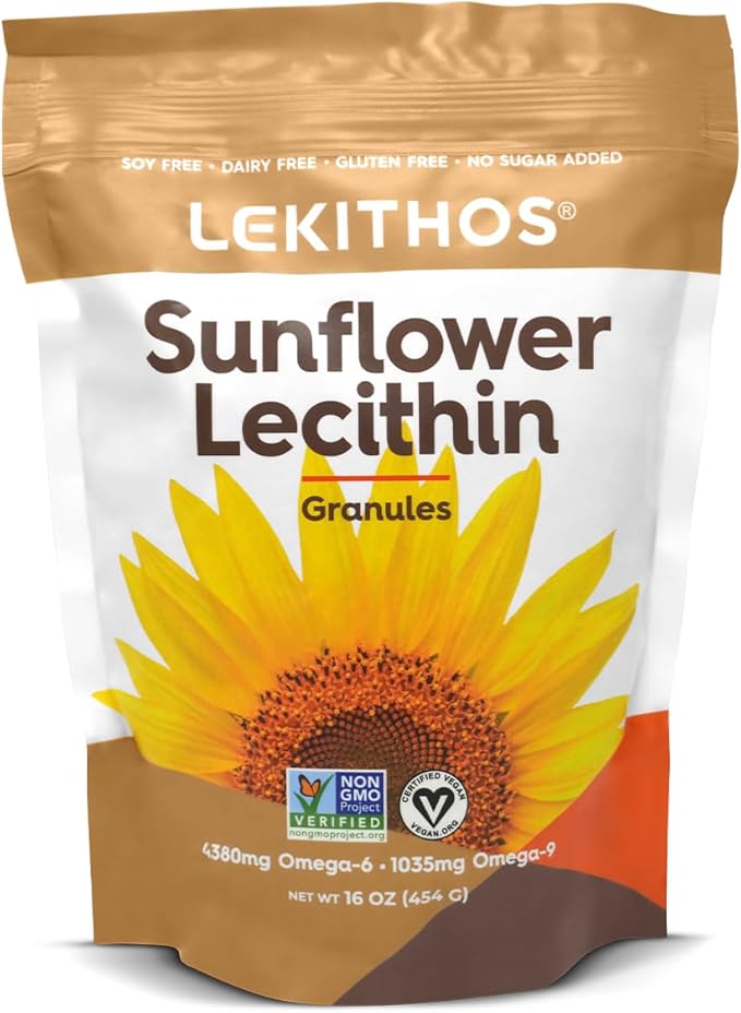 Sunflower Lecithin Granules Vegan Allergen Free Gluten Free No Artificial Preservatives Single Ingredient 16oz