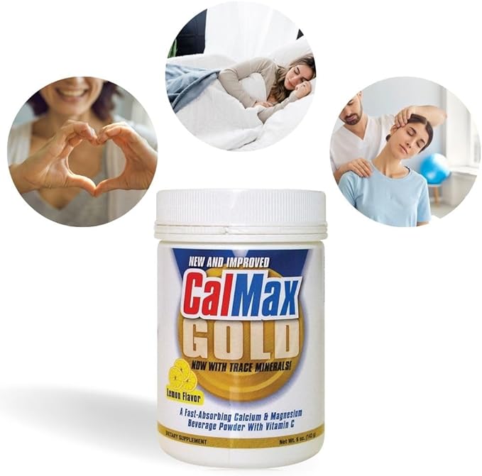 Dr. Newton’s Naturals CalMax Gold Powder Drink Mix - 2:1 Ratio of Calcium &amp Magnesium with Vitamin C + Essential Trace Minerals to Support Post Workout Recovery Muscles Sleep Bones -5 oz can