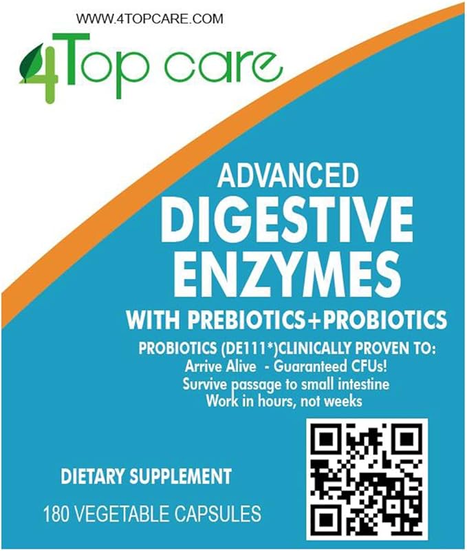 H4U Advanced Digestive Enzymes: an Ultimate Health Solution with Probiotics Prebiotics and Enzymes for Both Women and Men. Vegetarian Digestive Enzyme Supplement (180 - Count)