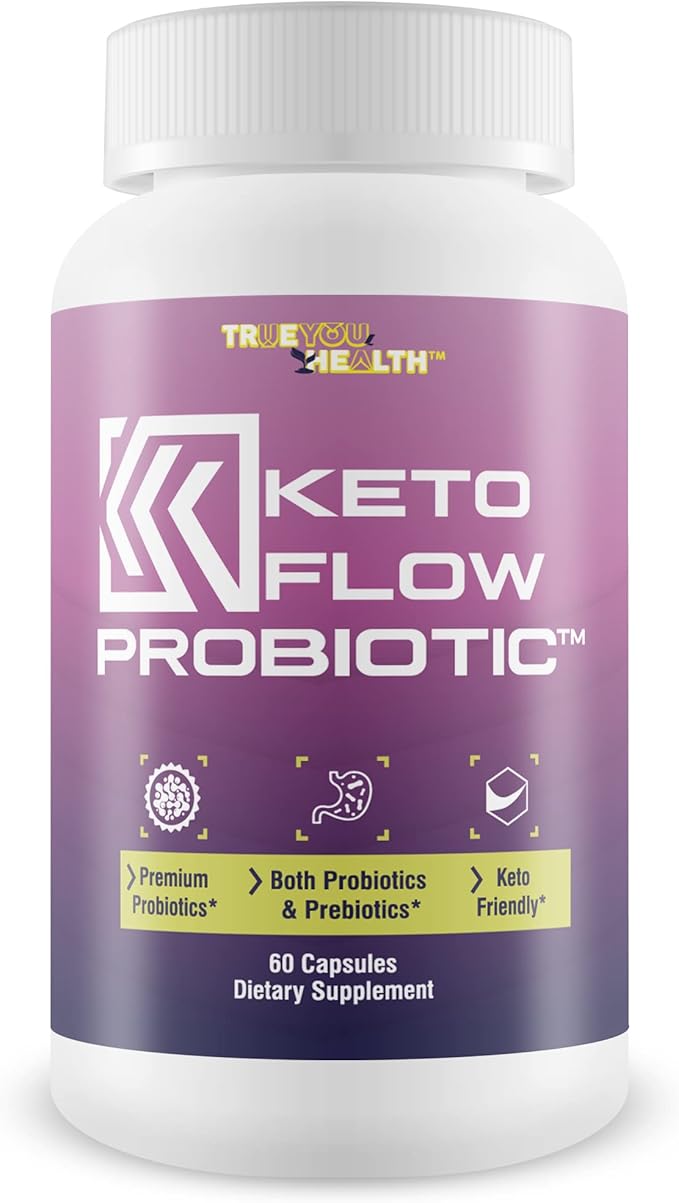 KETO FLOW PROBIOTIC - Premium Probiotics &amp Prebiotics - Keto Friendly Probiotic Formula - 40 Billion CFU - Promote Healthy Gut Biome - Immune Support &amp Digestive Support - Aid Energy &amp Blo