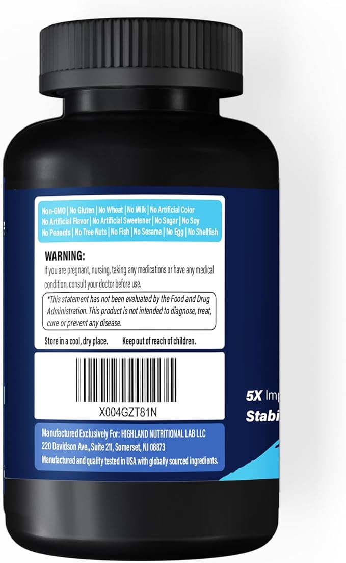 R Lipoic Acid (Na) 300mg per Serving 120 Capsules Up to 5X Improved Absorption Excellent Nutritional Supplement for Healthy Metabolism Support and Antioxidants-1 Bottle