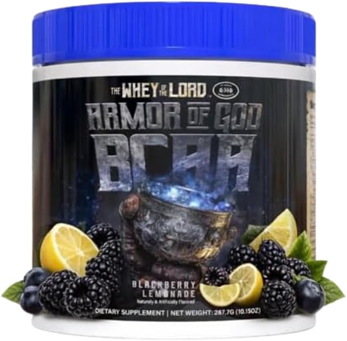 Armor of God BCAA Amino Acid Recovery Supplement Muscle Repair Endurance Hydration Workout Support (BlackBerry Lemonade)