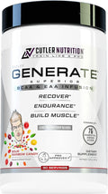 Cutler Nutrition Generate EAA and BCAA Powder: Best Branched Chain Amino Acids Supplement with Essential Amino Acids 5g BCAAs 2g EAAs for Lean Muscle Mass | Sour Rainbow Candy 30 Servings