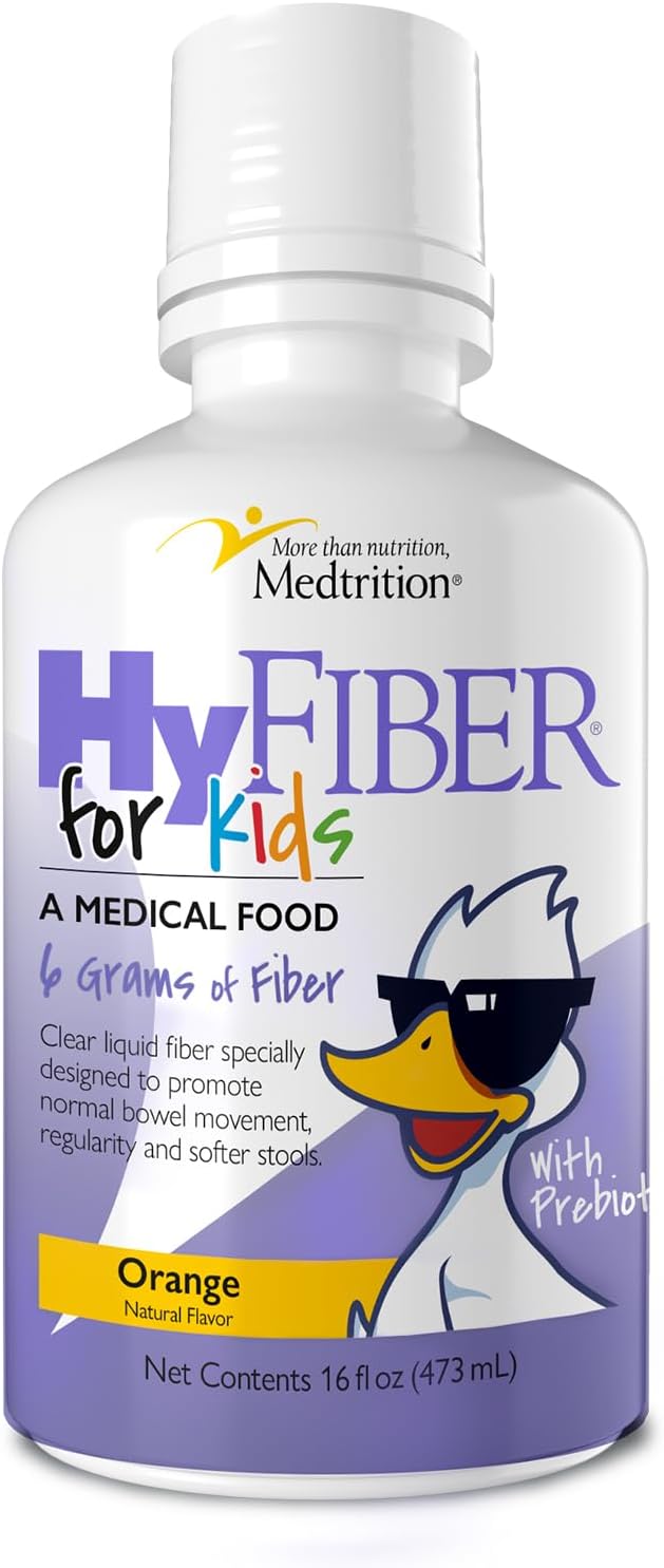 Medtrition HyFiber Liquid Fiber for Kids in Only One Tablespoon Supports Regularity and Softer Stools FOS Prebiotics for Gut Health 6 Grams of Fiber 32 Servings per Bottle