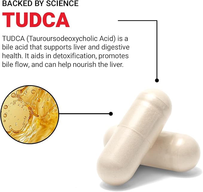 Force Factor TUDCA Liver Support Supplement Powerful Bile Salt for Gallbladder Health and Liver Health Tauroursodeoxycholic Acid Clinical Dose Vegan Friendly Non-GMO 60 Vegetable Capsules
