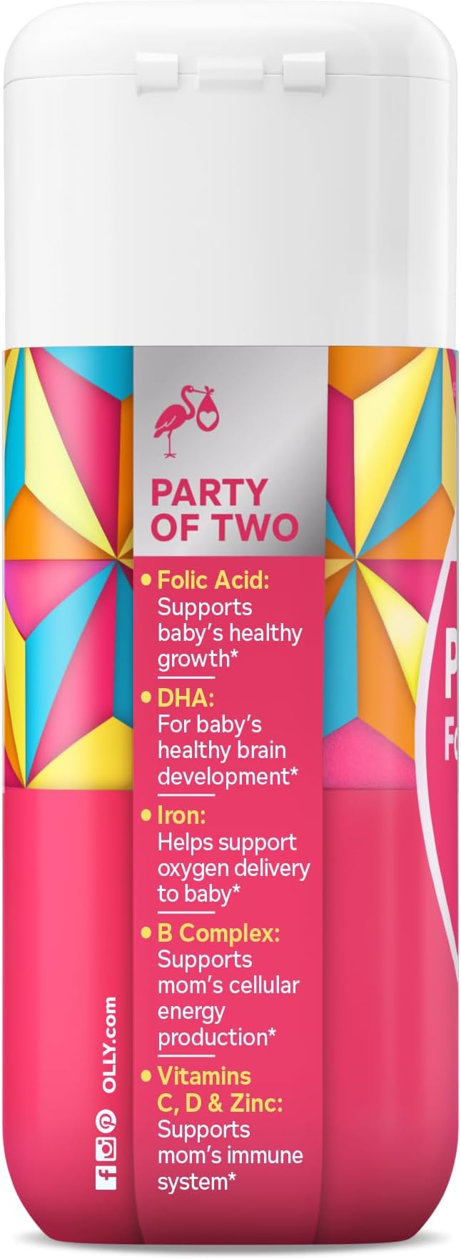 OLLY Ultra Strength Prenatal Multivitamin Softgels Supports Healthy Growth Brain Development &amp Probiotic + Prebiotic Gummy Digestive Support and Gut Health 500 Million CFUs Fiber