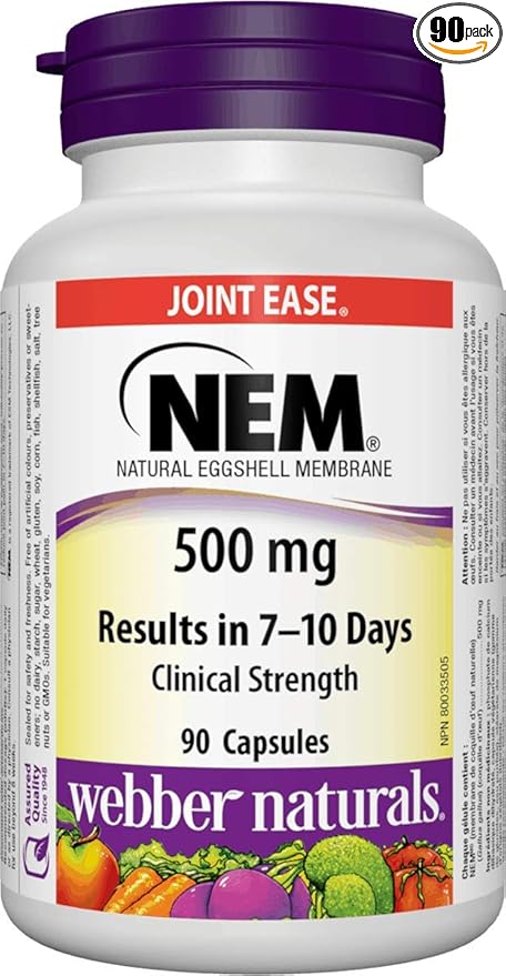 Webber Naturals NEM Natural Eggshell Membrane 500mg 90 Capsules