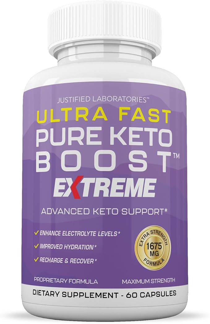 (2 Pack) Ultra Fast Pure Keto Boost Extreme Keto Pills 1675MG New &amp Improved Formula Contains Apple Cider Vinegar Extra Virgin Olive Oil Powder Green Tea Leaf 120 Capsules