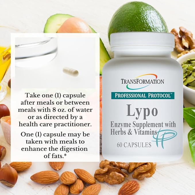 Transformation Enzymes Lypo Enzyme Supplement with Herbs and Vitamins for Digestive Health 60 Caps