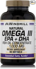 Windmill Omega-3 with EPA &amp DHA 1000 mg Softgels 90 Softgels Per Bottle (4 Bottles)