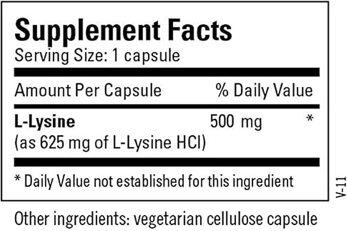 Metabolic Maintenance L-Lysine 500mg - L Lysine 500 mg Capsules Lysine Supplement for Women &amp Men Pure Essential Amino Acid for Natural Energy &amp Immune Support - 100 Vegan Capsules