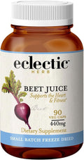 Eclectic Herb - Premium Raw Freeze-Dried Beet Juice Capsules | Natural Herbal Supplement | Cardiovascular Health Circulation &amp Blood Pressure Support | Organic Vegan Non-GMO (90 CT | 440 mg)