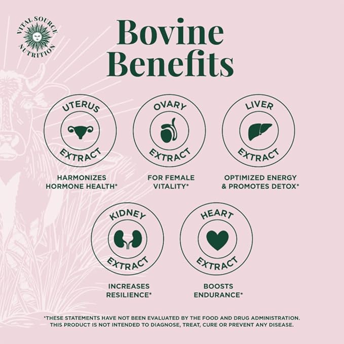 Vital Source Nutrition - BiFi Capsules - Beef Organ Primal Blend - Premium Ancestral Supplements for Women - Supports Hormone Health Energy &amp Stamina - Daily Vitality - No Artificial Ingredients