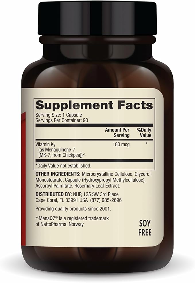 Dr. Mercola Vitamin K2-180 mcg Vitamin K2 as MK-7 - Supports Healthy Arterial Function &amp Heart Health - Non-GMO Gluten-Free &amp Dairy-Free - 90 Capsules (90 Servings)