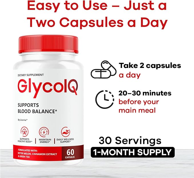 (2 Pack) GlycoIQ Capsules - Official Glyco IQ Support Supplement All Natural Premium Advanced Formula - Maximum Strength GlycoIQ Multivitamin for Overall Health &amp Wellness 120 Capsules for 2 Mon