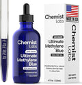 Methylene Blue – 1% Solution | 99.99% USP-Grade Liquid Drops –Mitochondrial &amp Cellular Support – 4oz (120ml) – Formaldehyde-Free – Made in USA
