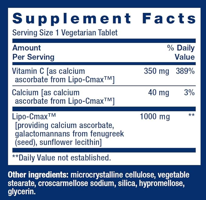 Life Extension Vitamin C 24-Hour Liposomal Hydrogel Formula 90 Vegetarian Tablets