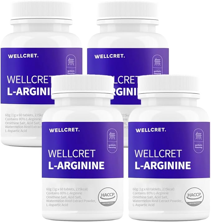 L-Arginine Supplement 240 Tablets (Pack of 4) - Promotes Healthy Blood Flow Supports Exercise Performance and Immune Function