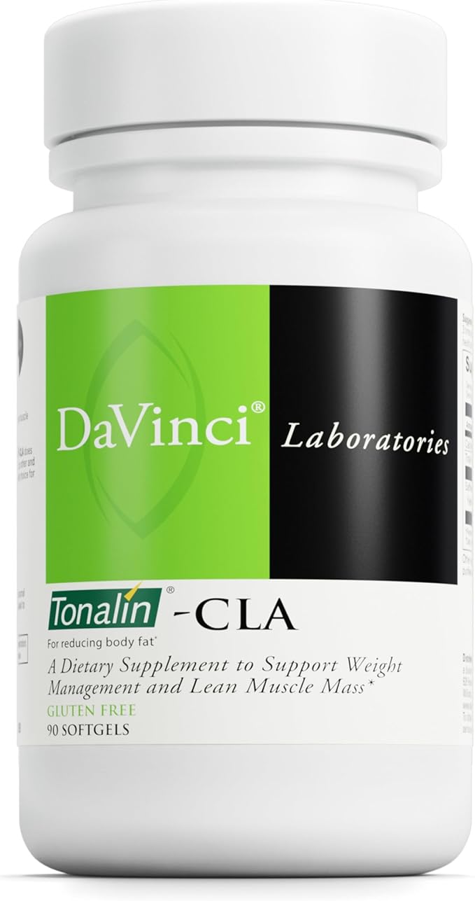 DAVINCI Tonalin-CLA - Lean Muscle Mass &amp Energy Support* - Contains CLA Derived from Safflower Oil - Stimulant-Free Supplement - 90 Softgels