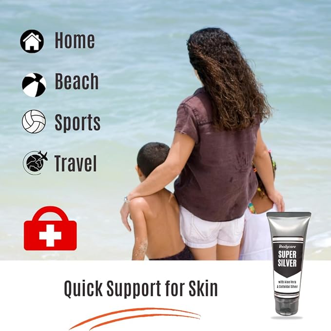 Super Silver Colloidal Silver Gel Nano-Silver 45 PPM Skin Gel for Skin Comfort &amp Wellness Healing Moisturizing and Soothing - 4 Oz Various Sizes (2)