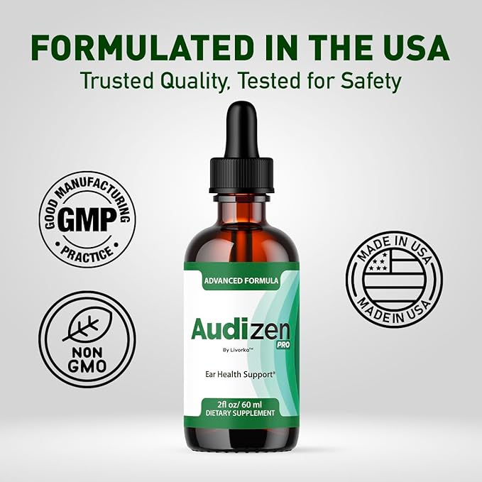 (5 Pack) Audizen Pro - Original Audizen Pro Drops for Healthy Ringing Ear Support Oral Supplement Drop All Natural Clean Liquid Formula Auditory Wellness and Inner Ear Balance 5 Bottles for 5 Months