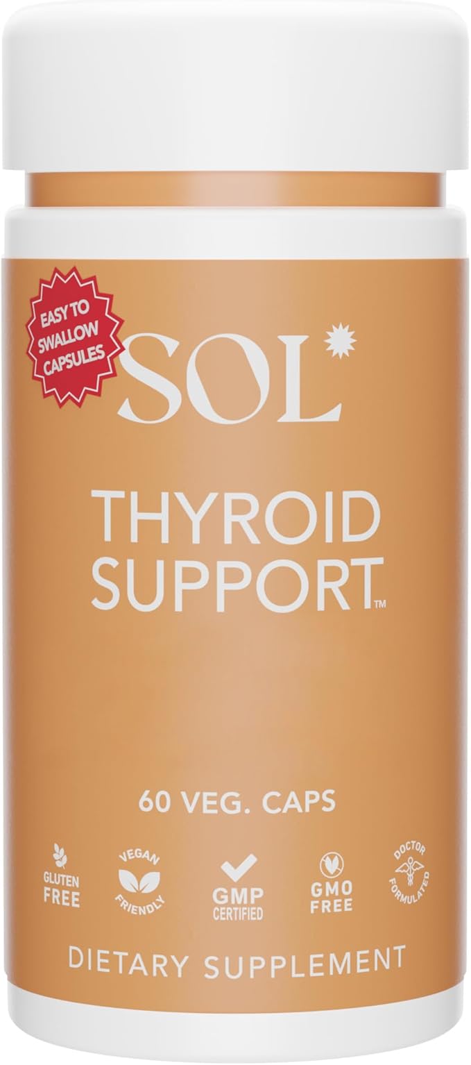 Thyroid Support Supplement - Advanced Thyroid Health Support Metabolism Booster Mental Clarity - Ashwagandha Ginger Adaptogens Magnolia Bark Turmeric Blend - 60 Veggie Capsules