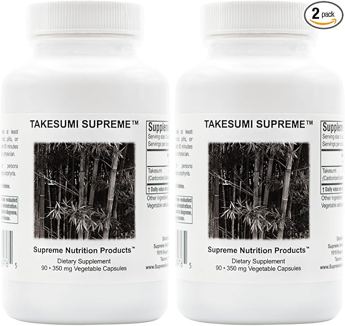 Supreme Nutrition Takesumi Supreme 90 Pure Activated Bamboo Charcoal Vegetarian Capsules (Pack of 2)