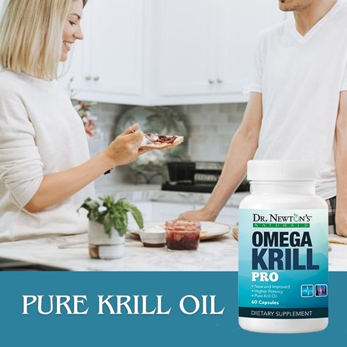 Dr. Newton’s Naturals OmegaKrill Pro EPA &amp DHA Omega 3 Pristine Krill Oil – Brain Joints Eyes - 60 Softgels