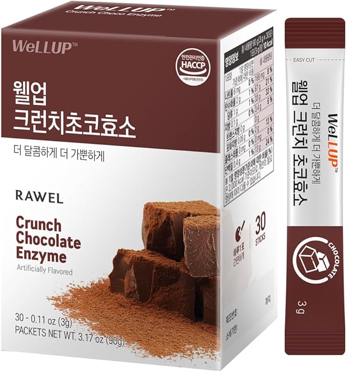RAWEL Fermentation Digestive Enzymes Cruch Choco 3g 30sticks Chocolate/Isolated Soy Protein