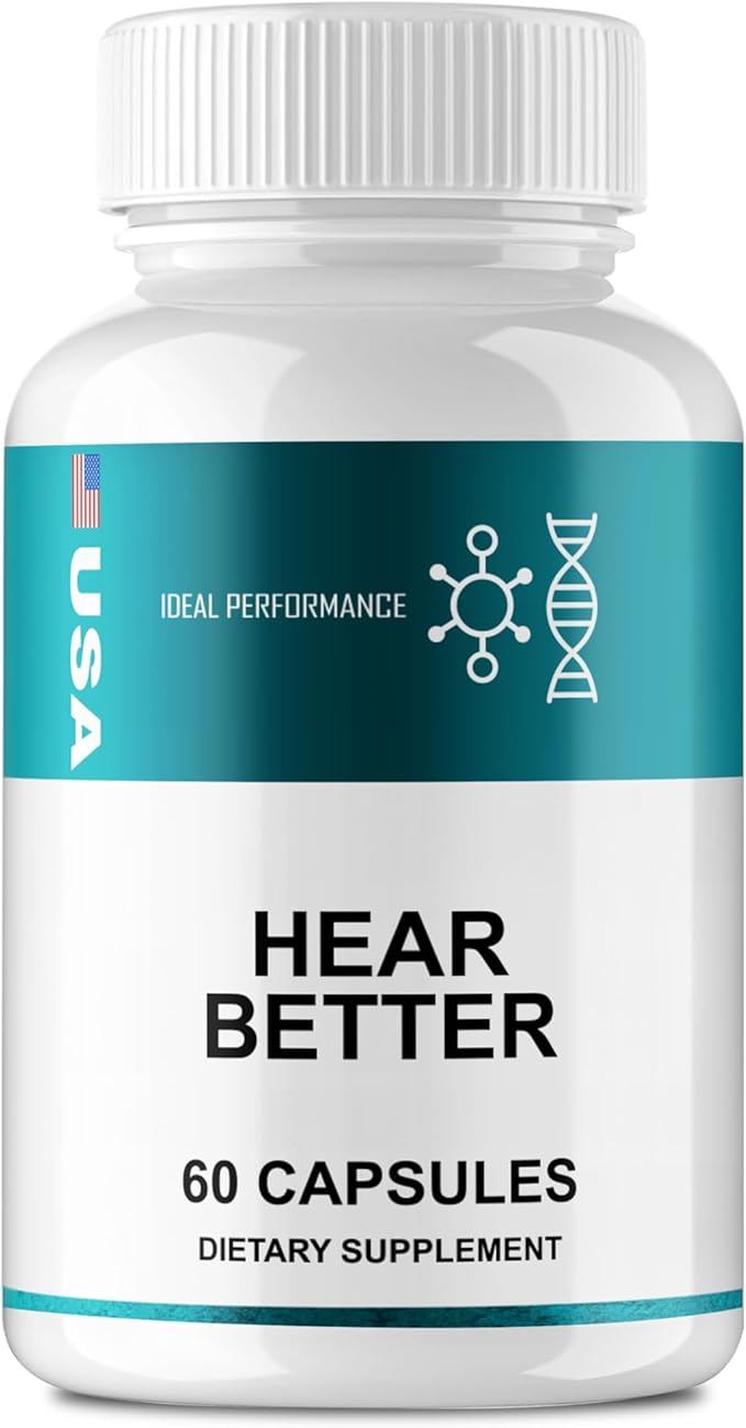 HearBetter Capsules Hear Better Tinnitus Relief for Ringing Ears Pills with Natural Ingredients for Ear Comfort Advanced Ear Health Support Supplement Pills HearBetter Support Reviews (60 Capsules)