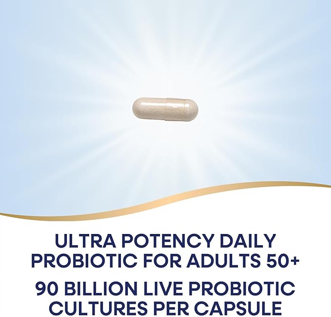 Nature's Way Fortify Optima Probiotic for Adults 50+ 90 Billion Live Cultures 15 Strains Colon Health* Supports Digestive Balance and Immune Health* 30 Capsules (Packaging May Vary)