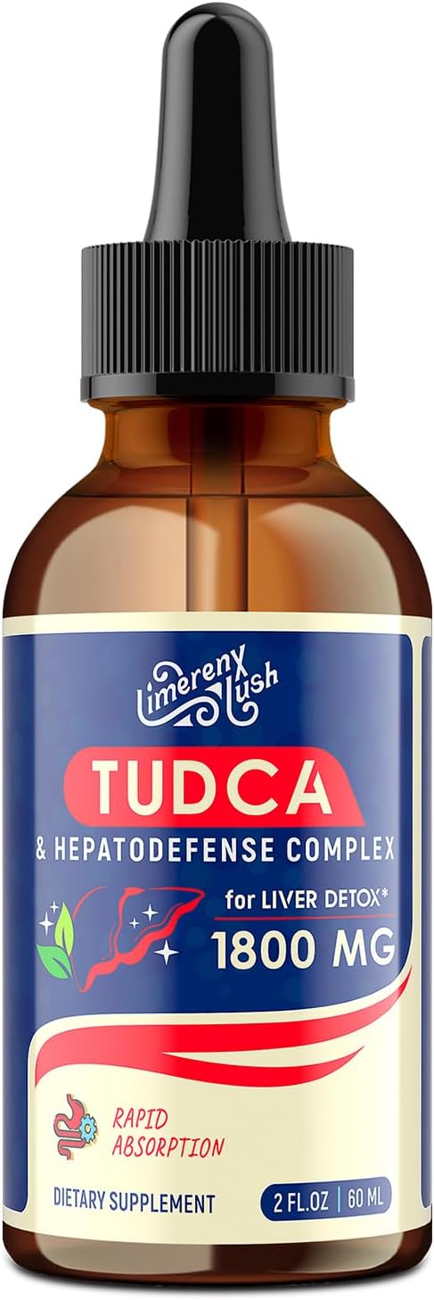 TUDCA Liver Support Drops 1800mg - Powerful Liver Supplement with Bile Salts NAC Schisandra and Dandelion Liver Detox &amp Repair - Fast-Absorbing Sugar-Free Alcohol-Free – 2 Fl.Oz