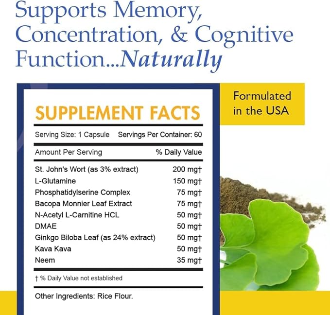 Nutrition Essentials Probiotic Dietary Supplement + Probiotics for Women and Men with Lactase Enzyme + Nootropic Brain Support Supplement