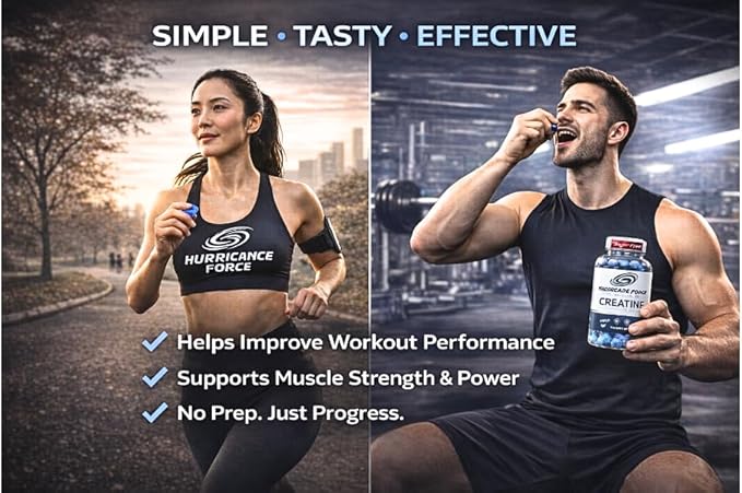 Chewable Creatine Monohydrate Gummies 5000mg — Sugar-Free Creatine Chews No Powder No Shaker No Mess No Bloat — Easy On-the-Go Supplement for Strength Training &amp Muscle Recovery — 60ct Mixed B