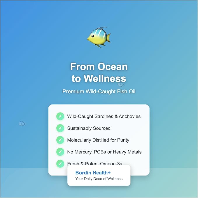Premium Omega-3 Triple Strength Fish Oil 1000mg - EPA 180mg DHA 120mg - Wild-Caught Deep Sea Fish - Molecularly Distilled Burpless - 100 Softgels - Made in USA