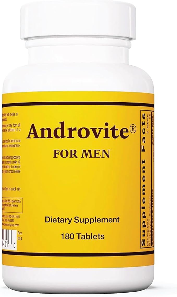 Optimox Androvite for Men - Magnesium Supplement for Men 500mg Multimineral and Multivitamin Supplement with Vitamin C Vitamin D3 Calcium-Free - 180 Count