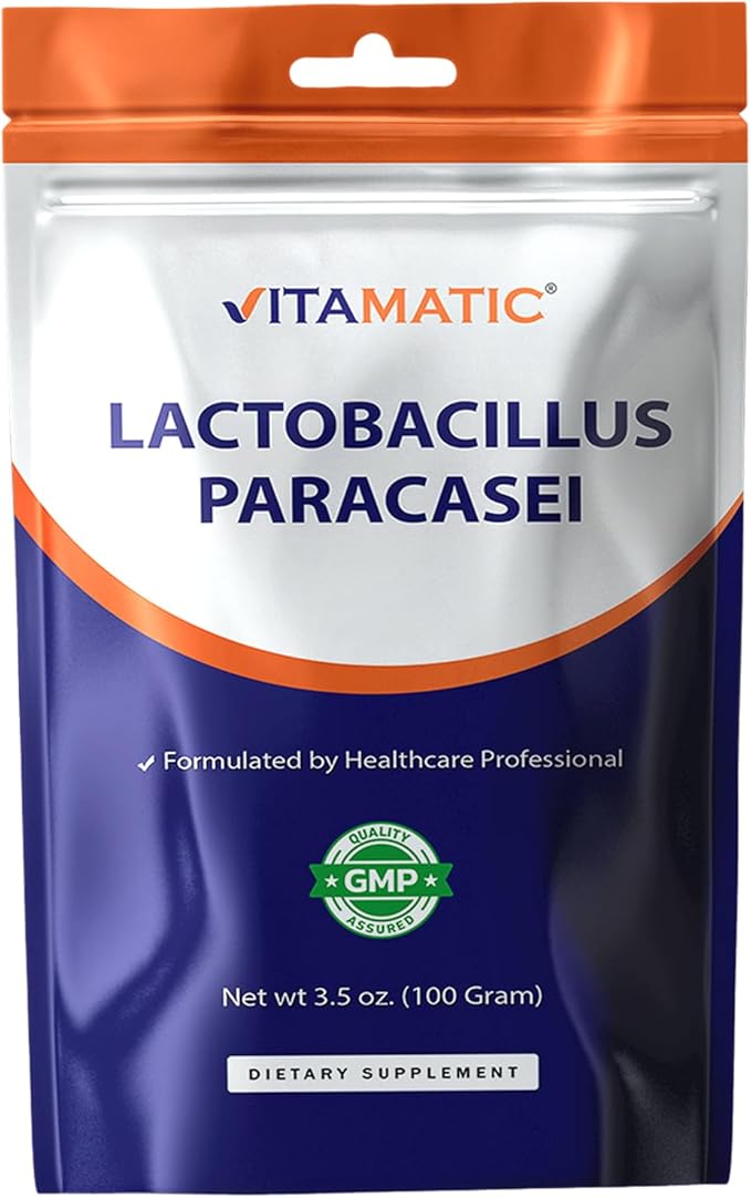Vitamatic Lactobacillus Paracasei Probiotic Powder - Digestive Health Support - 100 Gram (3.5 OZ) - 100 Servings