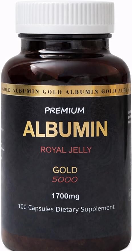 Premium Albumin Gold 5000 Dietary Supplement - 1700mg (100 Capsules)